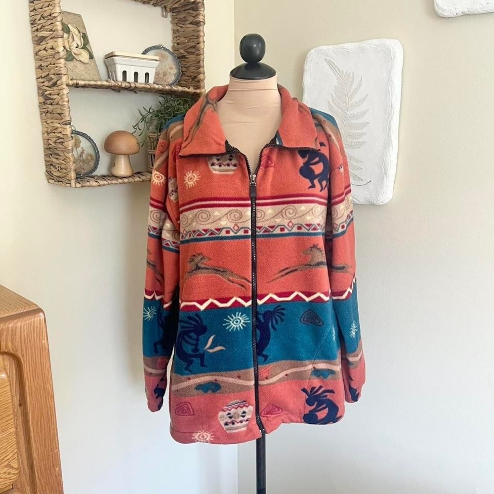 Vintage‎ 90s Kokopelli Zip Up Fleece